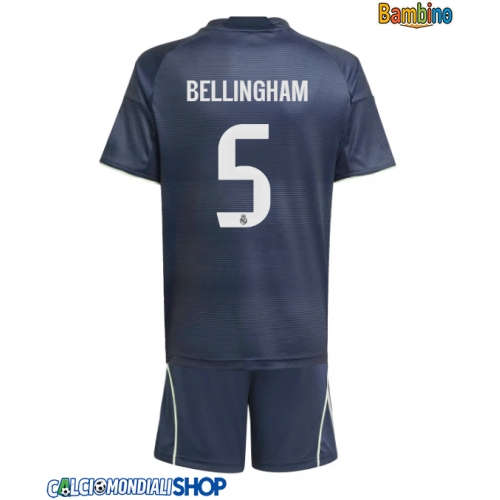 Maglie da calcio Real Madrid Jude Bellingham #5 Seconda Maglia Bambino 2025-26 Manica Corta + Pantaloni corti)